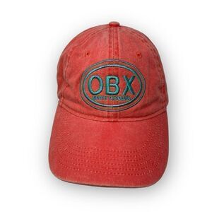 Kaufman Outer Banks OBX North Carolina Pink Coral Green Strapback Hat Cap OSFM